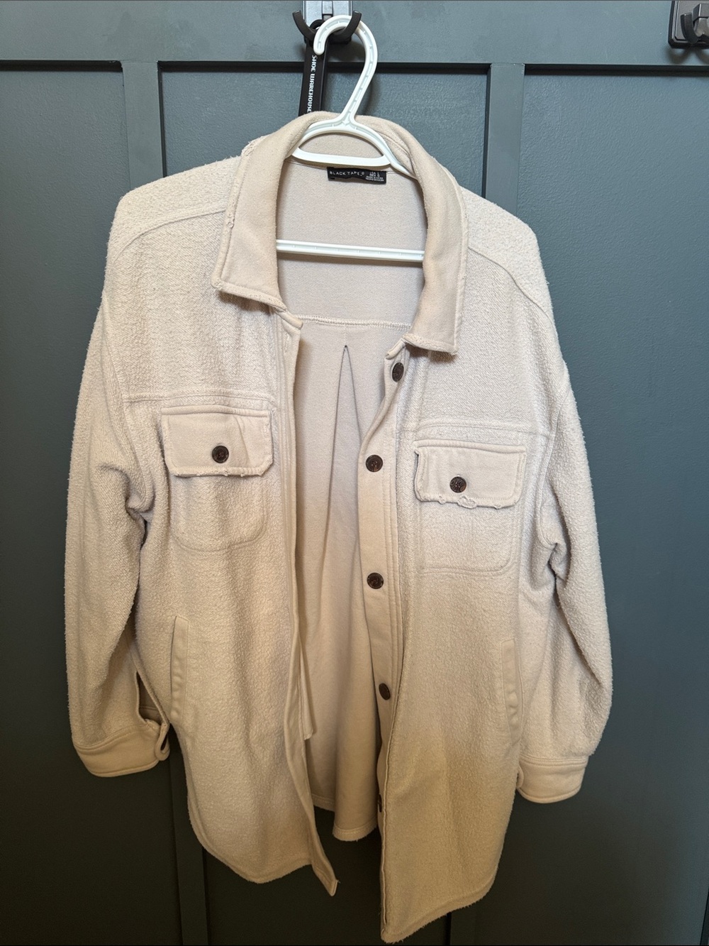 A New Day Cream Teddy Button-Up Shacket
